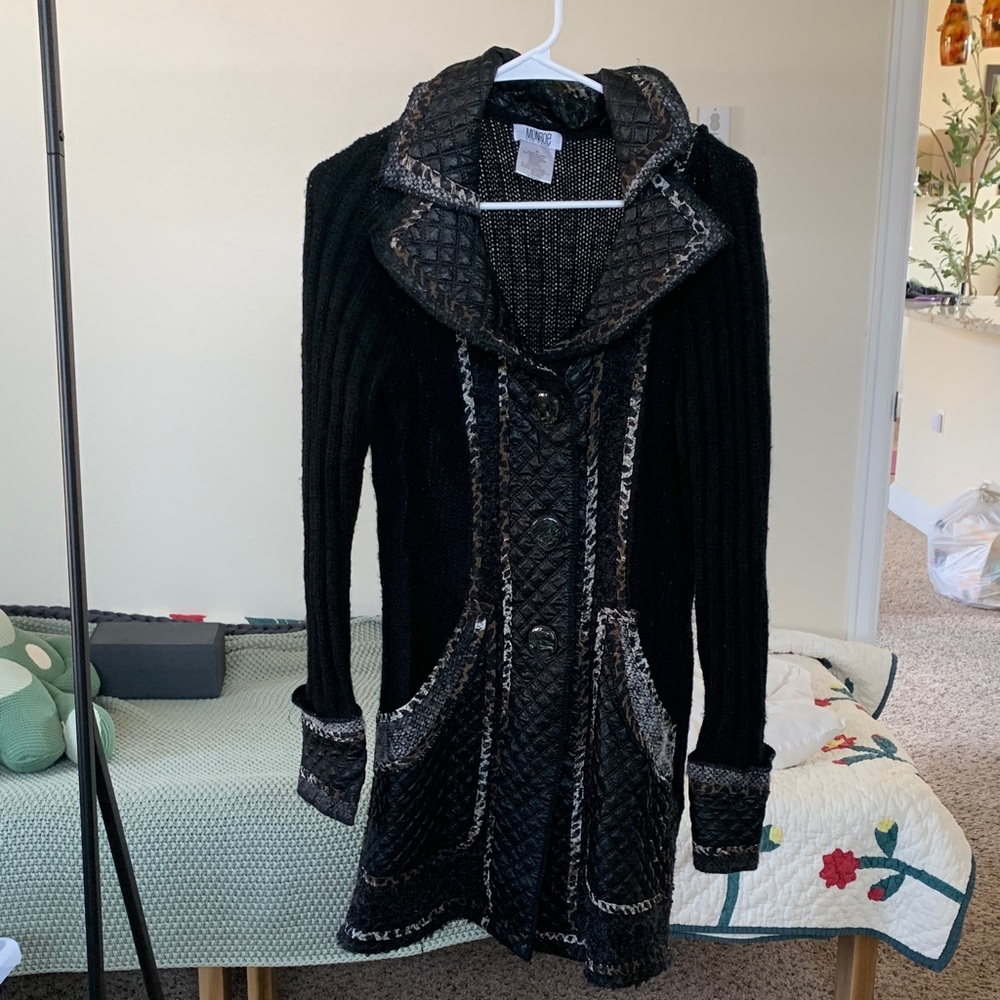 Monroe & Main Black and Gray Women's Cardigan